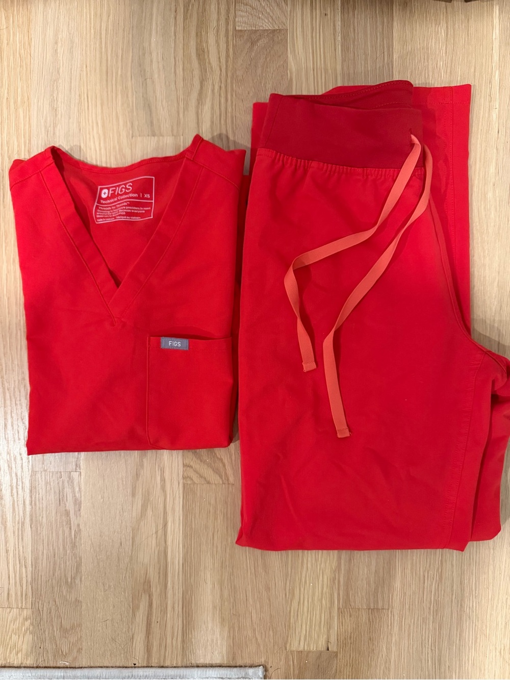 FIGS Kids Pajama Set in Bright Red
